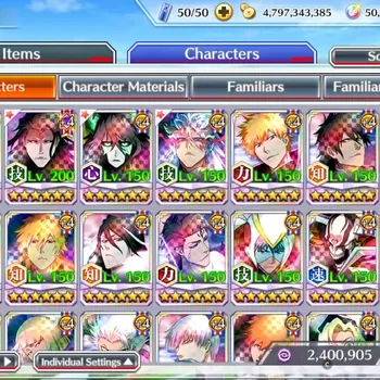 Bleach: Brave Souls Accounts High-End Global|BP 1,1M+1,1 CC|50K Orb|60% Avail Main&Side Story|TYBW26 Robert,11th