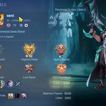 Mobile Legends: Bang Bang Accounts Collector Hero 133|Skin 232|Ex Glory 52|Harith LBorn,[Layla,Franco,Esme]Blazing,Johnson