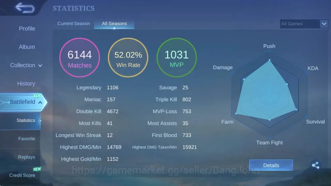 Mobile Legends: Bang Bang Accounts Global|Hero 106|Skin 219|Renowned|CC Natalia|KOF K image 3