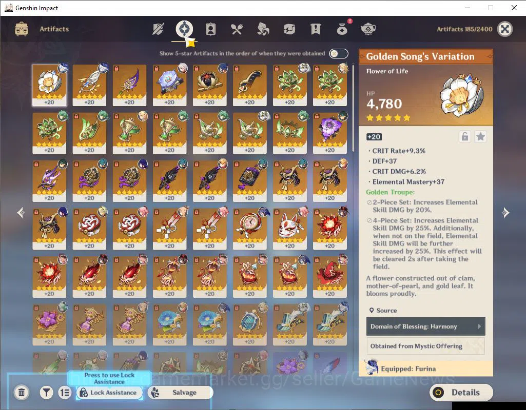Genshin Impact Accounts Asia|AR56|10 Limited+3(*5WEP)|Hutao+Sign,Furina,Ra image 5