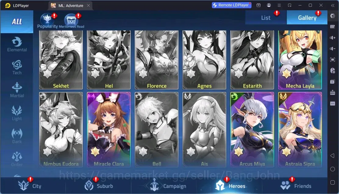 Mobile Legends: Adventure Accounts Global | LV 45 | 718K Power | VIP 5 | Camp 27-1 | Hero 62 | 30 SSR | Detail Check SS 13