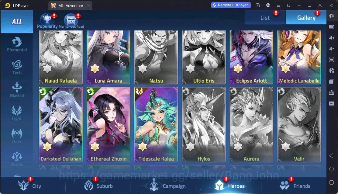 Mobile Legends: Adventure Accounts Global | LV 45 | 718K Power | VIP 5 | Camp 27-1 | Hero 62 | 30 SSR | Detail Check SS 14