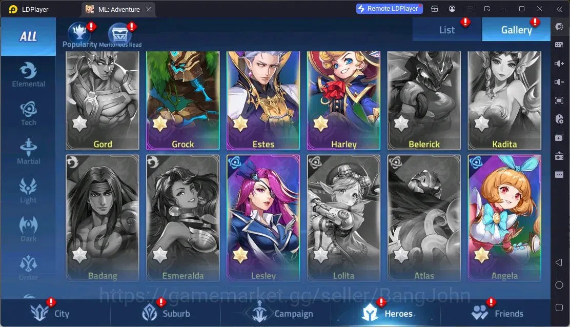 Mobile Legends: Adventure Accounts Global | LV 45 | 718K Power | VIP 5 | Camp 27-1 | Hero 62 | 30 SSR | Detail Check SS 15