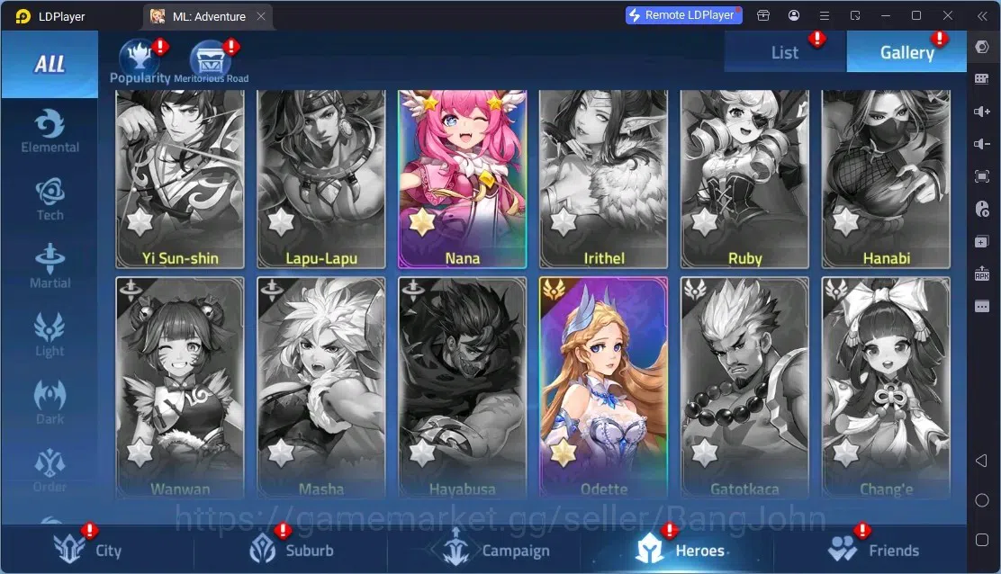 Mobile Legends: Adventure Accounts Global | LV 45 | 718K Power | VIP 5 | Camp 27-1 | Hero 62 | 30 SSR | Detail Check SS 17