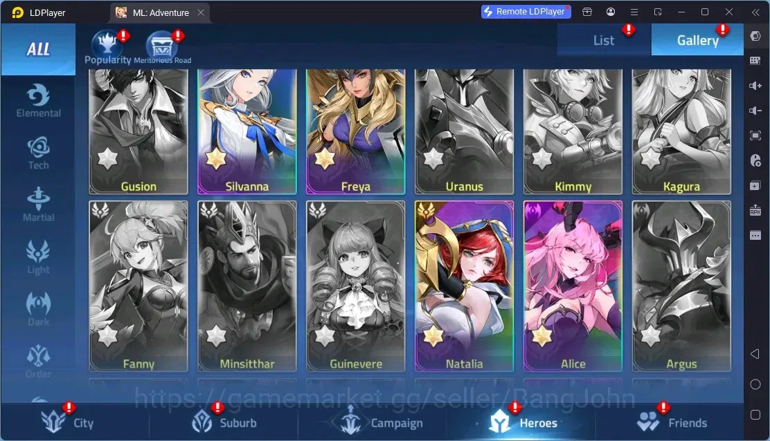 Mobile Legends: Adventure Accounts Global | LV 45 | 718K Power | VIP 5 | Camp 27-1 | Hero 62 | 30 SSR | Detail Check SS 18