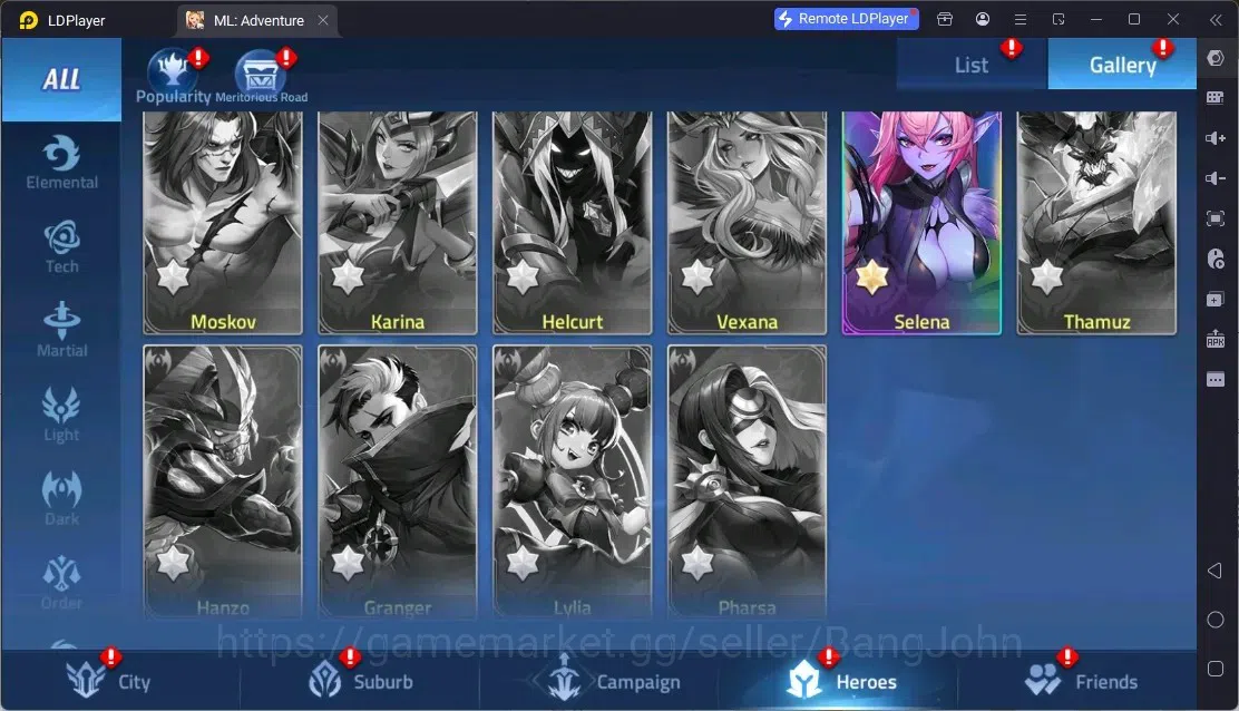 Mobile Legends: Adventure Accounts Global | LV 45 | 718K Power | VIP 5 | Camp 27-1 | Hero 62 | 30 SSR | Detail Check SS 19
