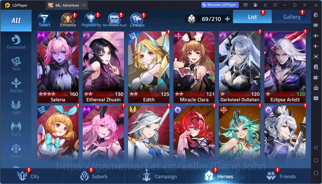 Mobile Legends: Adventure Accounts Global | LV 45 | 718K Power | VIP 5 | Camp 27-1 | Hero 62 | 30 SSR | Detail Check SS 3