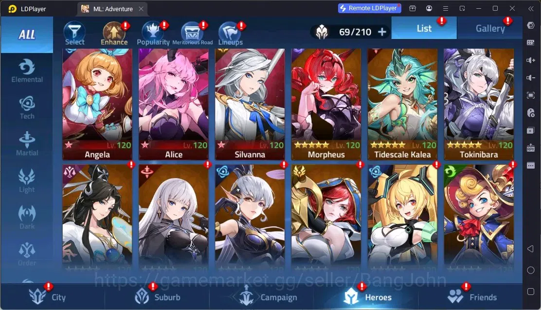 Mobile Legends: Adventure Accounts Global | LV 45 | 718K Power | VIP 5 | Camp 27-1 | Hero 62 | 30 SSR | Detail Check SS 4