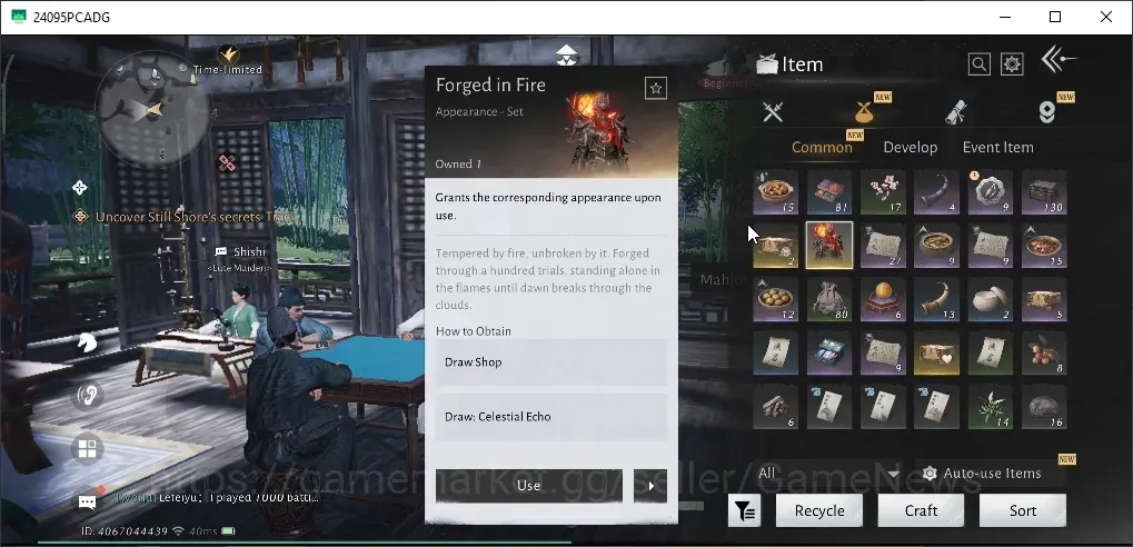Where Winds Meet Accounts GLOBAL|Lv 19|4454 GS|Forget In Fire|Anthem Of Ages,Lone March,Golden Oath,E Elegance,Rosy 1
