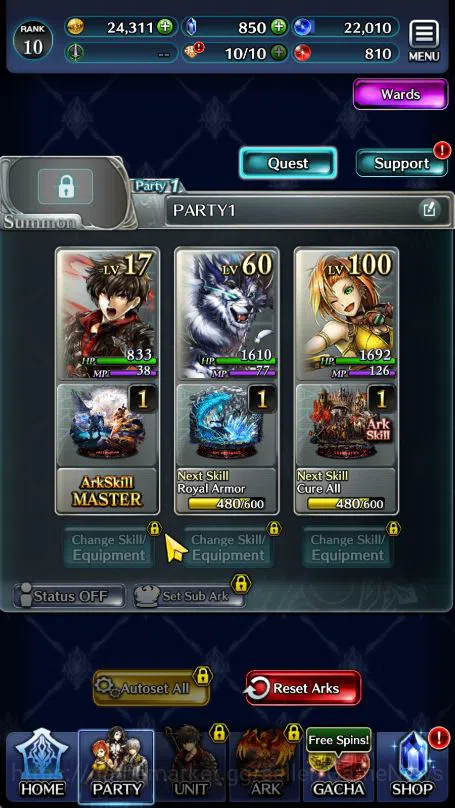 Last Cloudia Accounts Low-End Global Rank 10|TopTierUnits (SM Sera, Knight OG Mauna, G Ilaha)|1 LR 5 SSR Ark|Story Challenge 3