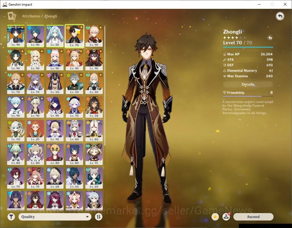Genshin Impact Accounts ASIA|AR 57|11 Limited+6(*5Wep)|(Hu Tao,Xiao)+Sign, image 4