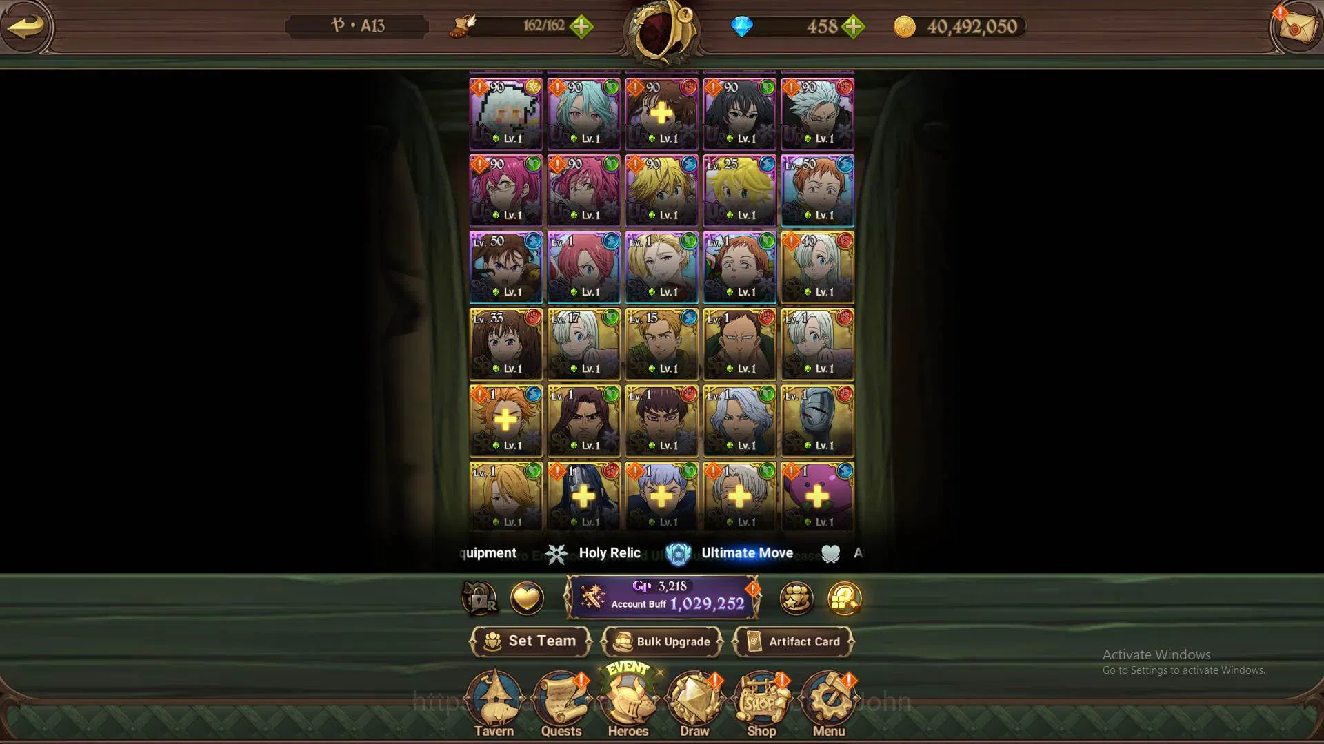 The Seven Deadly Sins: Grand Cross Accounts Others ASIA|1M CC|DM 458|1LR Elizabeth|UR Demon King Meliodas,etc|Detail Check 10