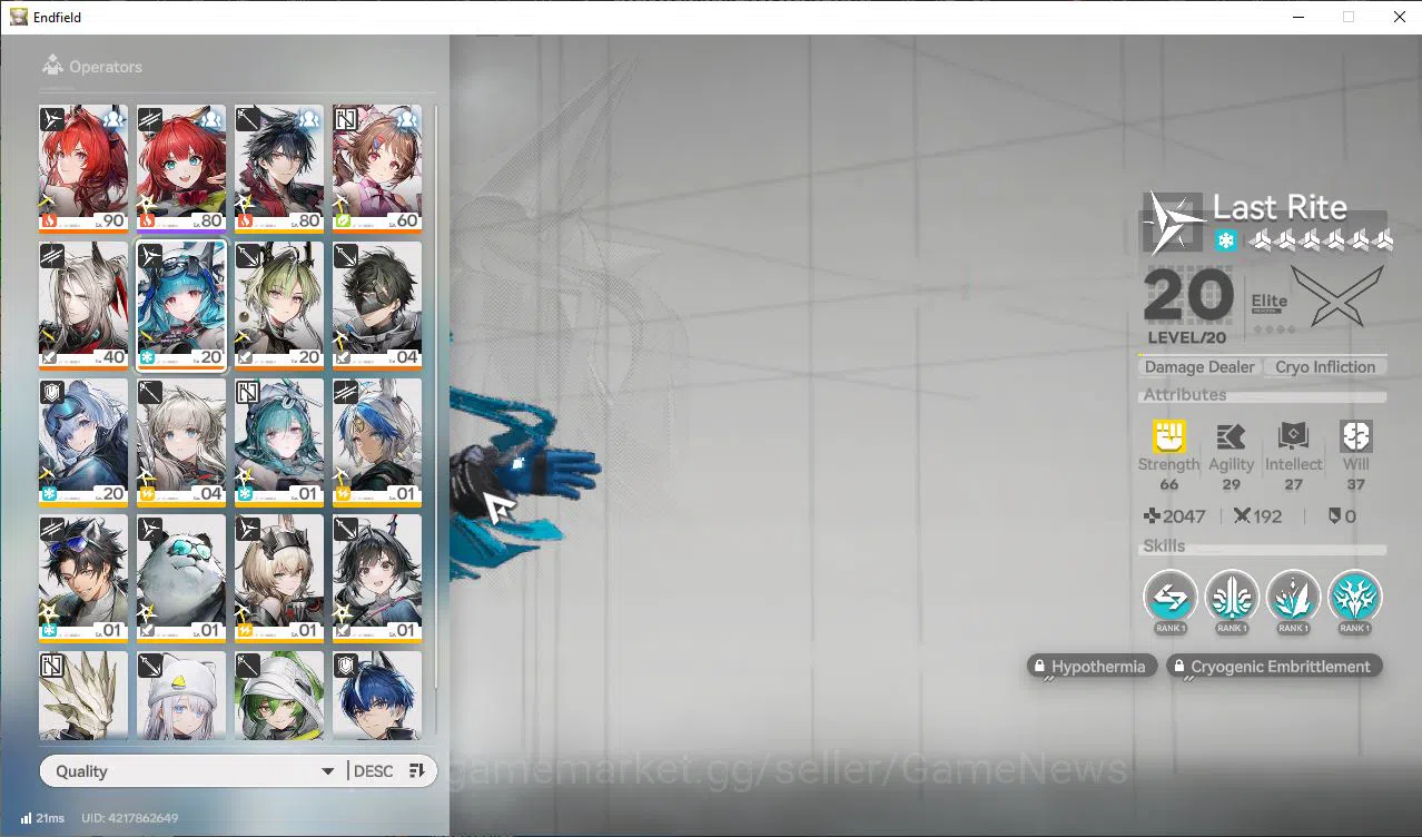 Arknights: Endfield Accounts Asia Lv51|5SSR(LaevatainP1,ArdeliaP2,LifengP1,etc) image 4