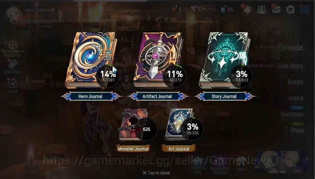 Epic Seven Accounts GLOBAL Unverif|NewEra|2 ML (SP aria, DLilibet,Sage image 3