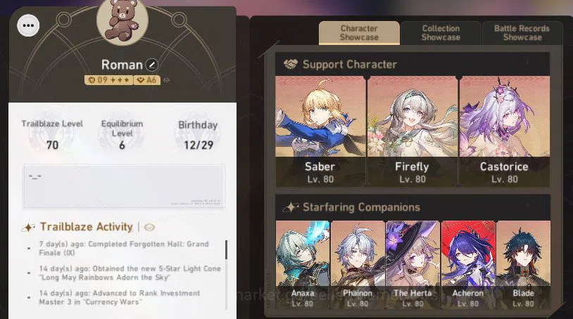 Honkai Star Rail Accounts Asia|TL 70|20 Limited|[Castorice,Acheron,Firefly,H image 17