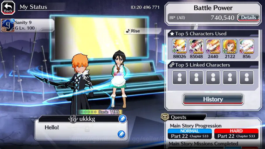 Bleach: Brave Souls Accounts [GLOBAL]50K Orb|10thAnniv[Rukia],9thAnniv[Kenpachi image 3