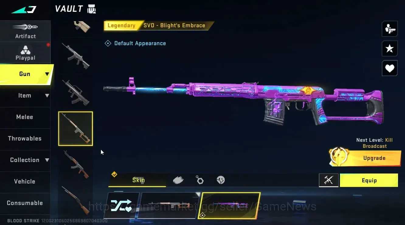 Blood Strike Accounts Rare Skin ASIA|ULTRA MELEE Lightblade-Dark Force|Legendary SVD-Blight's Embrace|Changing Name 4