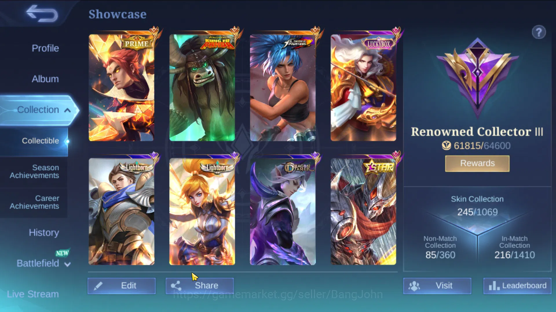 Mobile Legends: Bang Bang Accounts Hero 131, Skin 245|Global Lancelot | Luckybox Lanc image 2