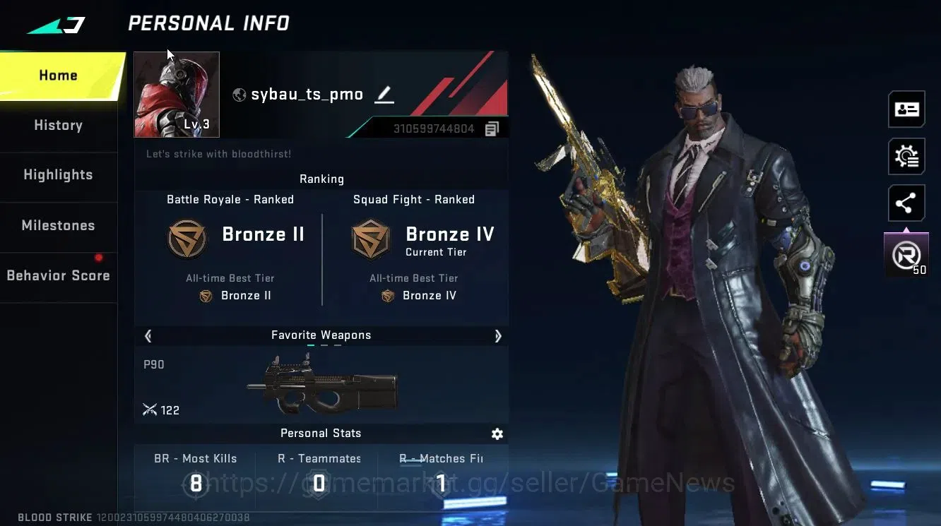 Blood Strike Accounts ASIA|ETERNAL [AUG-Empyrean Lv3]|ULTRA [M700-Boitat image 2
