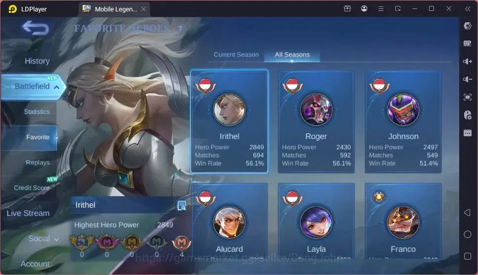 Mobile Legends: Bang Bang Accounts Global|Hero 132|Skin 181|Expert|Collector Natalia| image 11