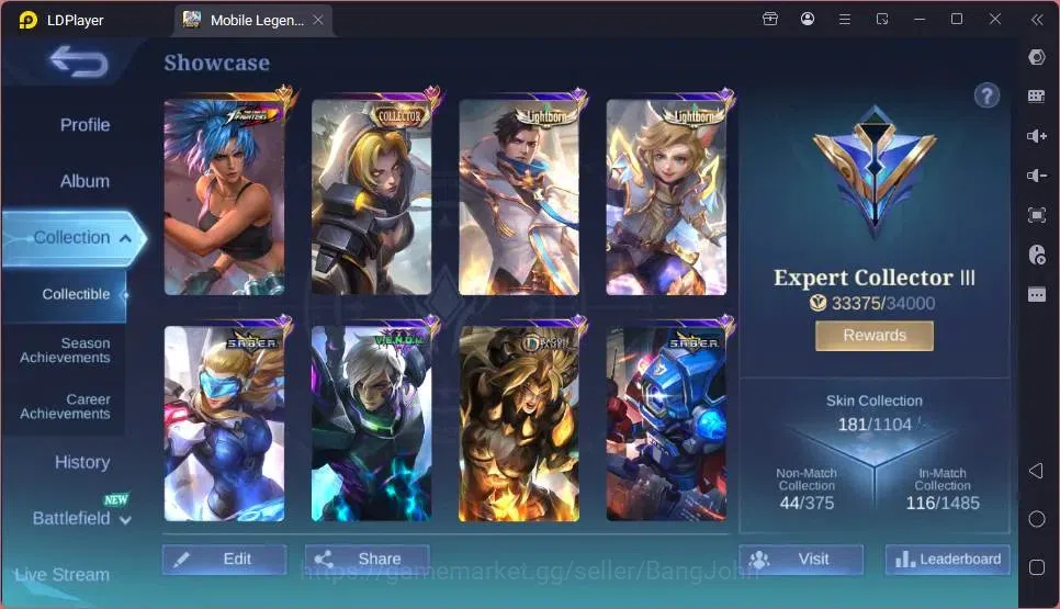 Mobile Legends: Bang Bang Accounts Global|Hero 132|Skin 181|Expert|Collector Natalia| image 13
