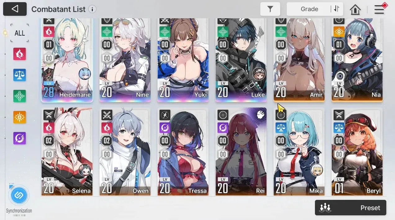 Chaos Zero Nightmare Accounts GLOBAL Lv 22|4 SSR[HeidemarieM1,Yuki,Nine,Luke]+10 image 3