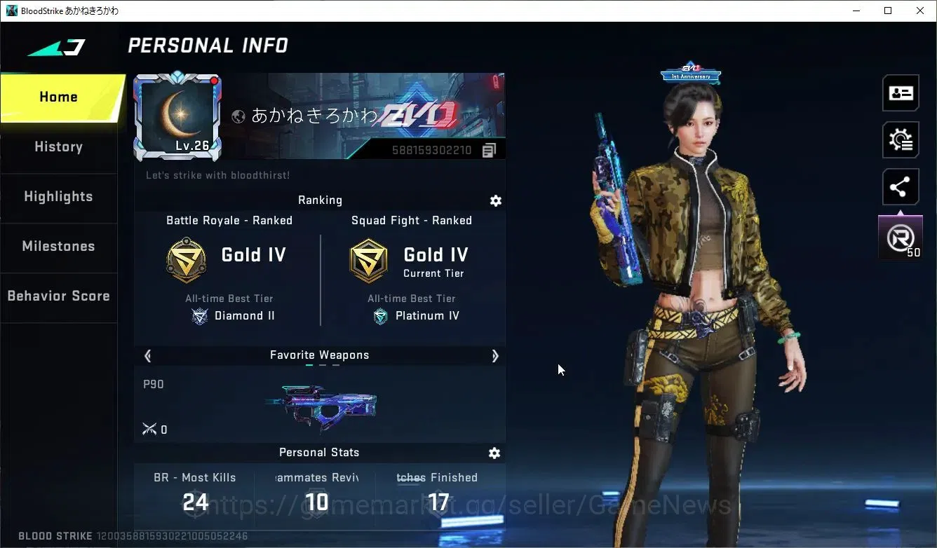 Blood Strike Accounts ASIA|Eternal Zero,M4A1-Embrance,Karl98K+4 ULTRA[No image 2