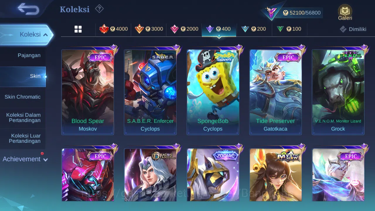 Mobile Legends: Bang Bang Accounts Others "Hero 98 | skin 208 | transformers roger | sanrio floryn | luckybox karina 10