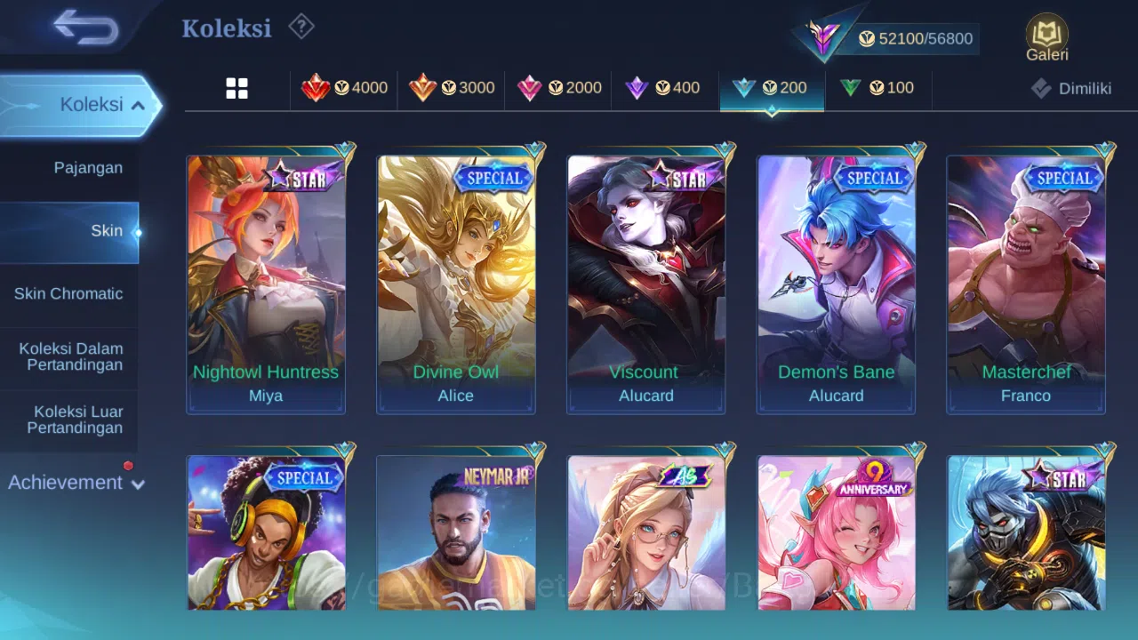 Mobile Legends: Bang Bang Accounts Others "Hero 98 | skin 208 | transformers roger | sanrio floryn | luckybox karina 11