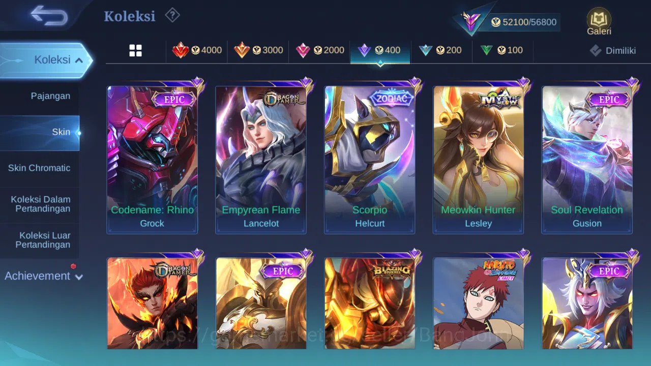 Mobile Legends: Bang Bang Accounts Others "Hero 98 | skin 208 | transformers roger | sanrio floryn | luckybox karina 17