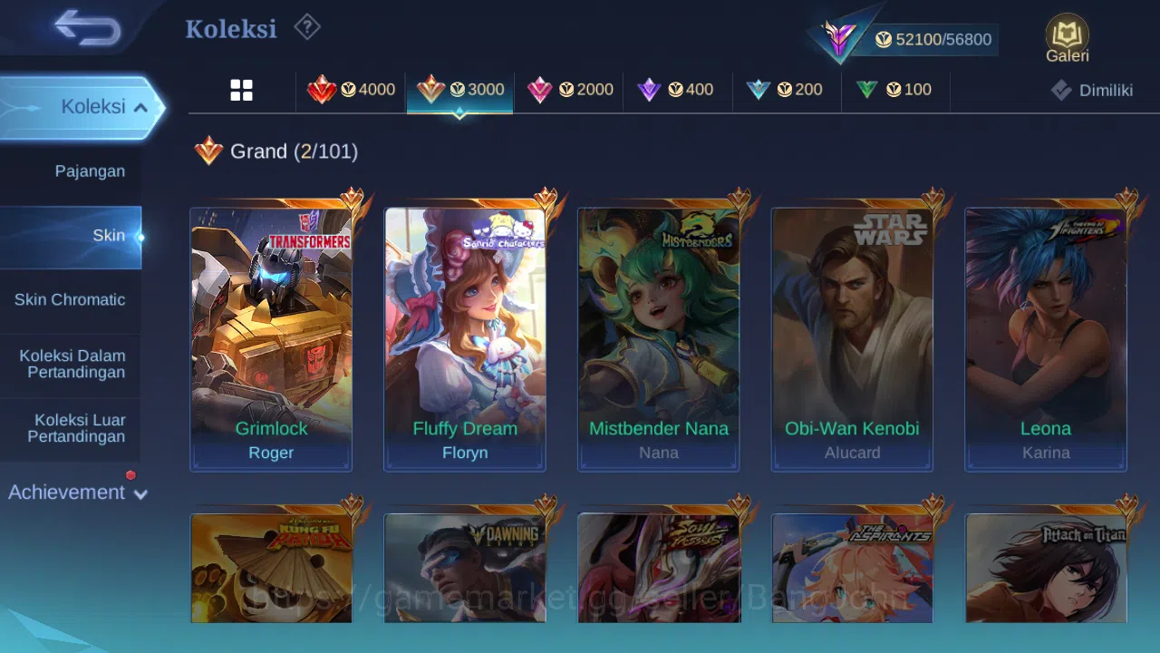 Mobile Legends: Bang Bang Accounts Others "Hero 98 | skin 208 | transformers roger | sanrio floryn | luckybox karina 6