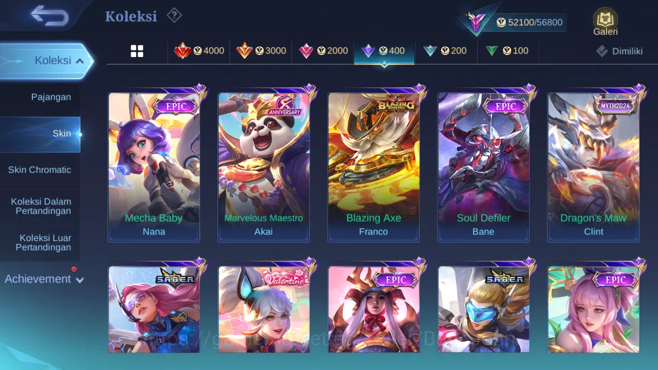 Mobile Legends: Bang Bang Accounts Others "Hero 98 | skin 208 | transformers roger | sanrio floryn | luckybox karina 8
