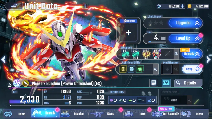 SD Gundam G Generation ETERNAL Accounts Global Rank 34 | Freedom Gundam,Gundam Exia,Phoenix Gundam,Justice Gundam | 185+K 10