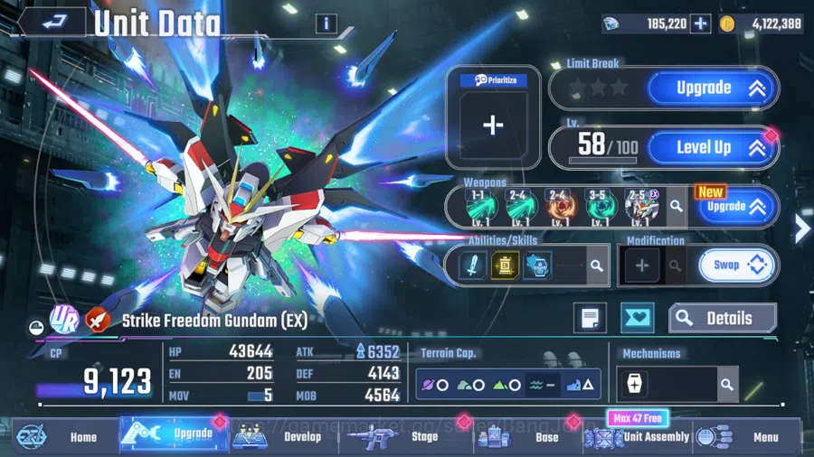 SD Gundam G Generation ETERNAL Accounts Global Rank 34 | Freedom Gundam,Gundam Exia,Phoenix Gundam,Justice Gundam | 185+K 8