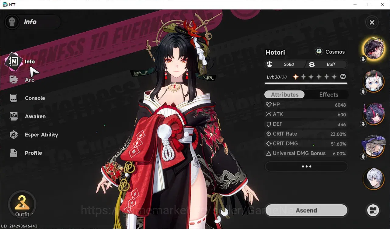 Neverness to Everness Accounts GLOBAL SEA|HL 17|Tyc 6|5 SSR 2 Limited| Shinku, (Hotori, Juyuan, Sakiri)+Sign, Baicang |2 2