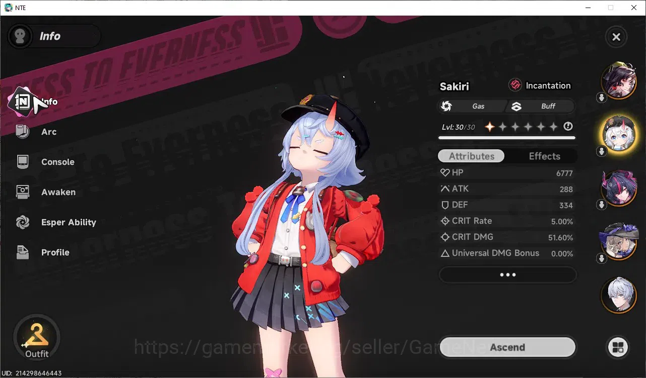 Neverness to Everness Accounts GLOBAL SEA|HL 17|Tyc 6|5 SSR 2 Limited| Shinku, (Hotori, Juyuan, Sakiri)+Sign, Baicang |2 4
