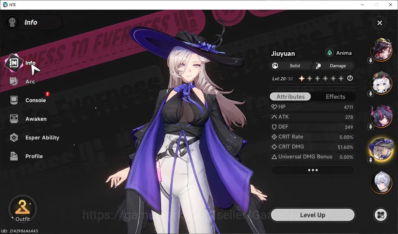 Neverness to Everness Accounts GLOBAL SEA|HL 17|Tyc 6|5 SSR 2 Limited| Shinku, (Hotori, Juyuan, Sakiri)+Sign, Baicang |2 6