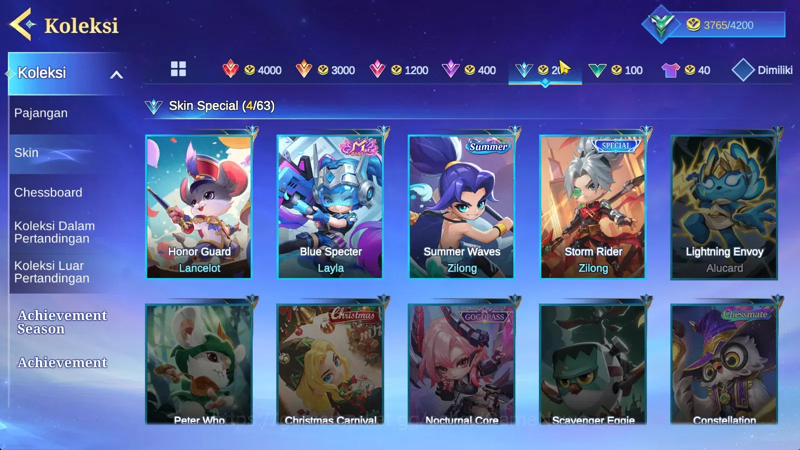 Magic Chess: Go Go Accounts High Mythic 32 | 36 Commander 10 Max | 2 Summer,1Skin Mgogo(Layla)| 4 Chessboard |Take 5