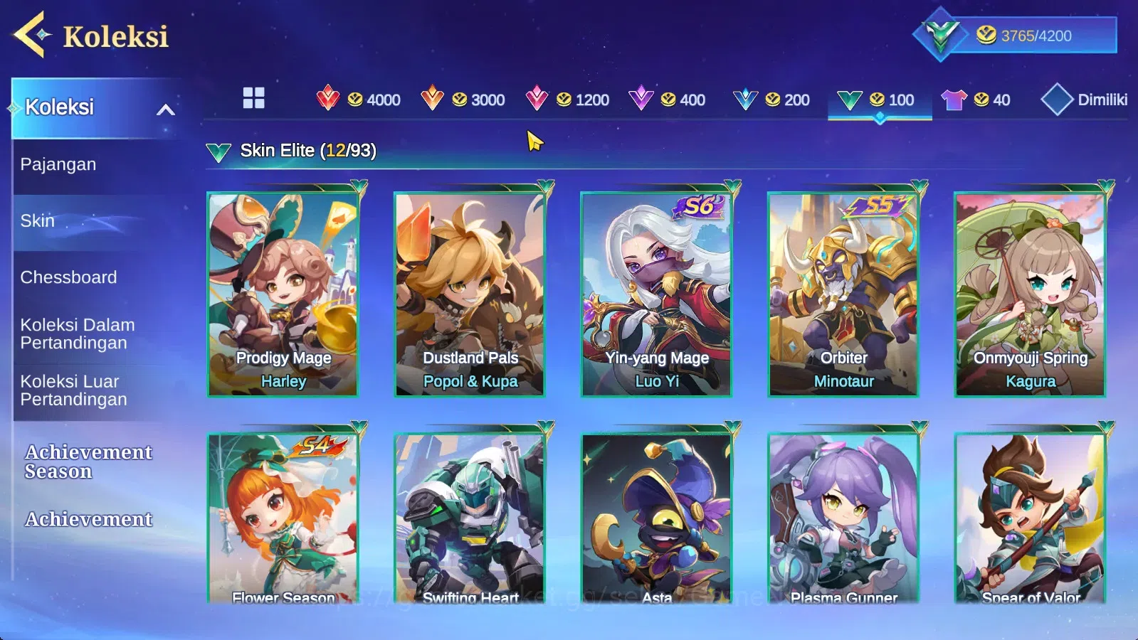 Magic Chess: Go Go Accounts High Mythic 32 | 36 Commander 10 Max | 2 Summer,1Skin Mgogo(Layla)| 4 Chessboard |Take 6