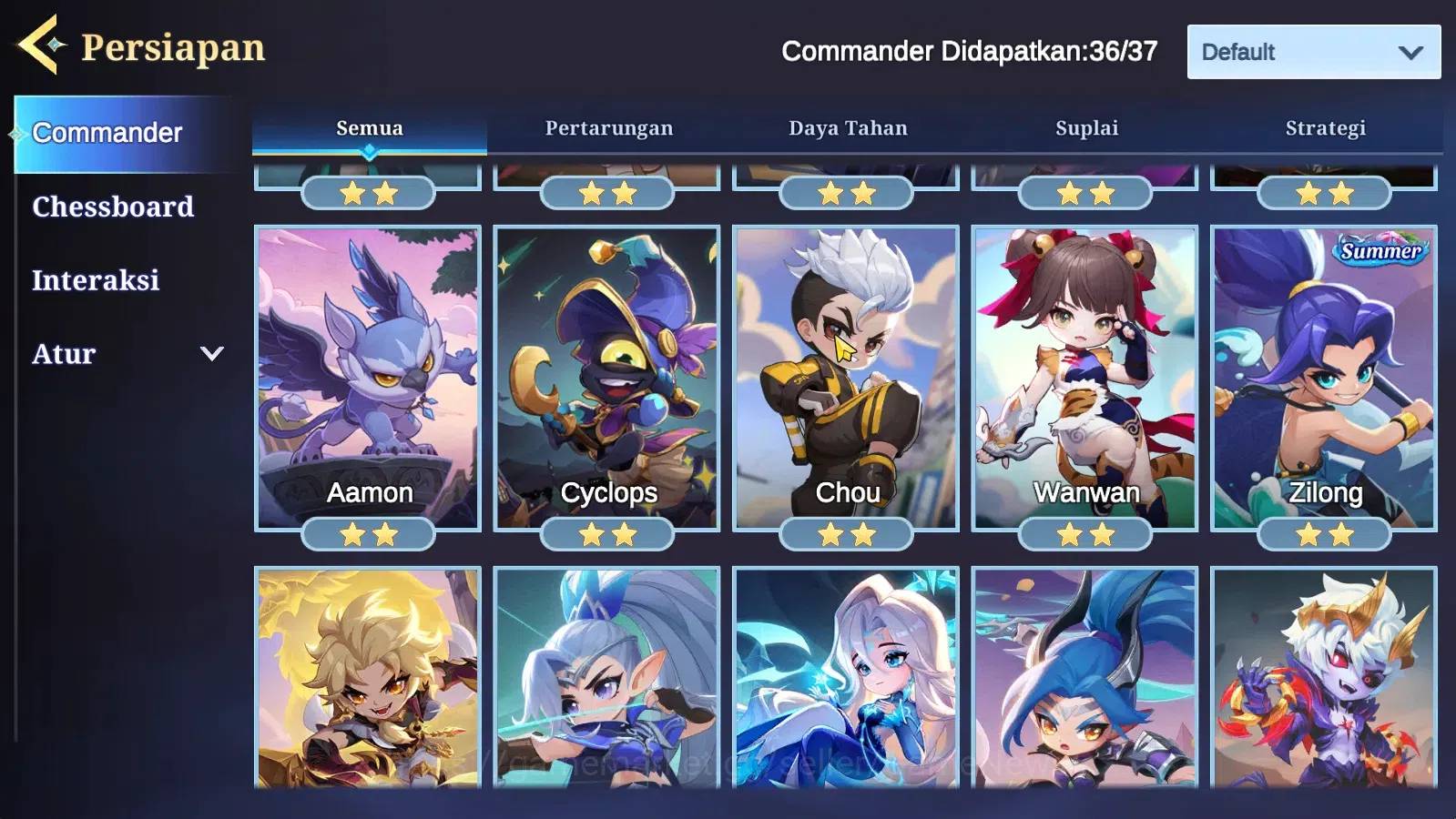 Magic Chess: Go Go Accounts High Mythic 32 | 36 Commander 10 Max | 2 Summer,1Skin Mgogo(Layla)| 4 Chessboard |Take 9