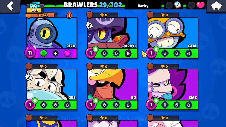 Brawl Stars Accounts 1945 Trophy|12k Bling| 29 Brawlers, 5 Max Lvl. 1 H image 9