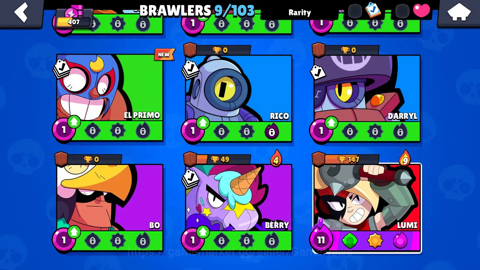 Brawl Stars Accounts 407 Trophy|Starter|9 Brawlers 1 Max Lv [Lumi]|5140 image 10
