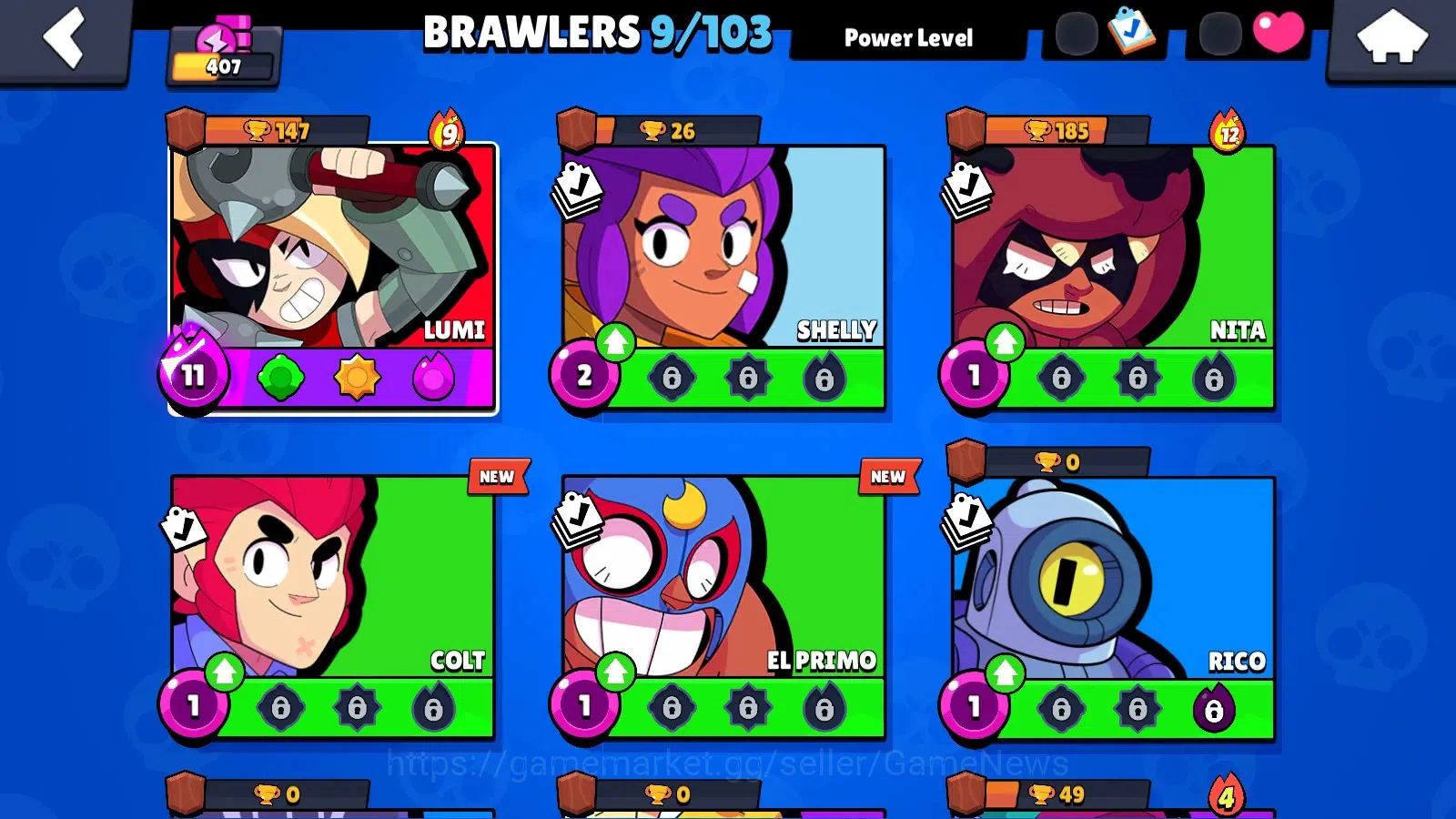 Brawl Stars Accounts 407 Trophy|Starter|9 Brawlers 1 Max Lv [Lumi]|5140 image 9