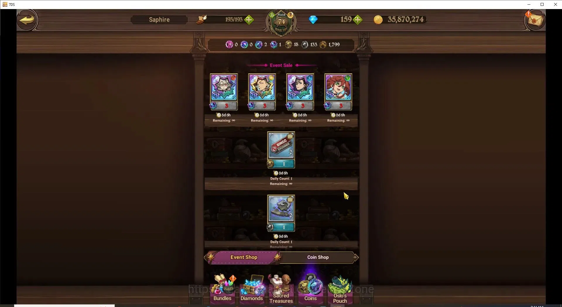 The Seven Deadly Sins: Grand Cross Accounts Endgame Global|4M CC|159 DM|7LR+9UR+Collab Gachiakuta|Nemesis Meli6/6,HK 13