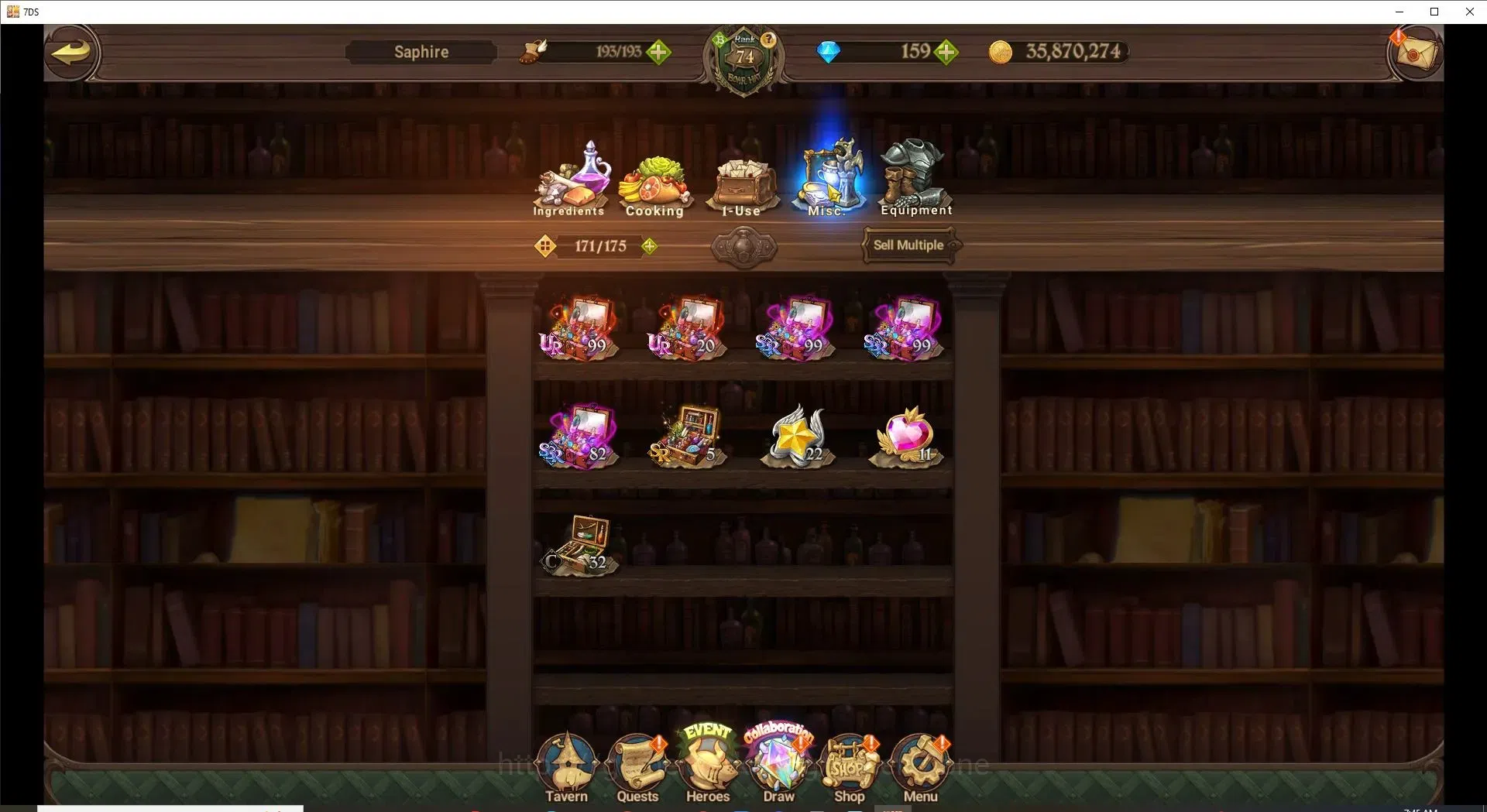 The Seven Deadly Sins: Grand Cross Accounts Endgame Global|4M CC|159 DM|7LR+9UR+Collab Gachiakuta|Nemesis Meli6/6,HK 17
