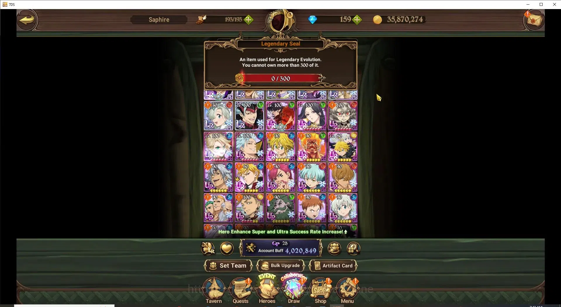 The Seven Deadly Sins: Grand Cross Accounts Endgame Global|4M CC|159 DM|7LR+9UR+Collab Gachiakuta|Nemesis Meli6/6,HK 2