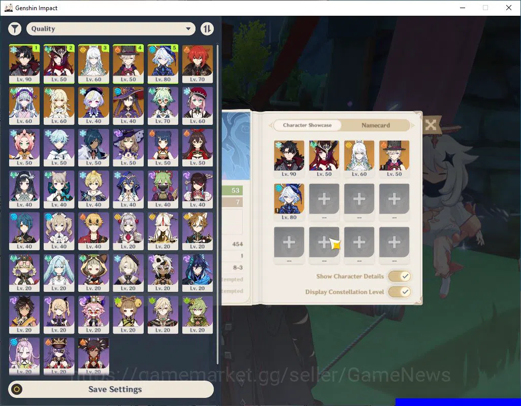 Genshin Impact Accounts Mid Game ASIA|AR 53|4 Limited +2(5*Weapon)|[Furina,Lyney]C1,WirotHesley,Chasca,Zibai|MC Female|Take 2