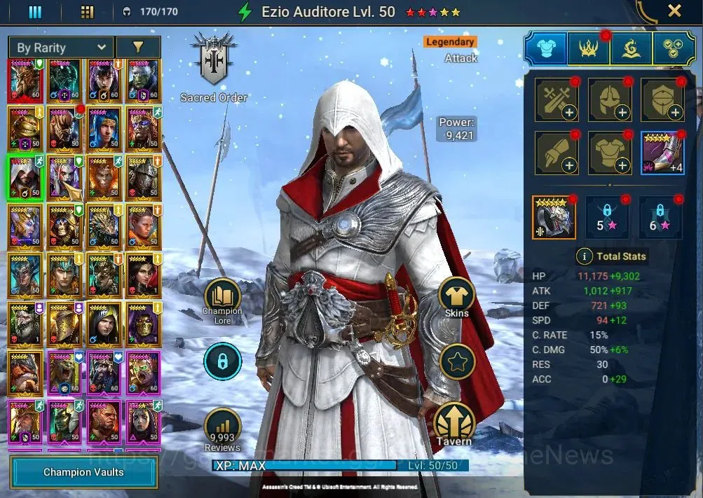 Raid: Shadow Legends Accounts Lv49|1,3M Power|1 Mythic(Alaz The Sun)|24 Legend(X image 10