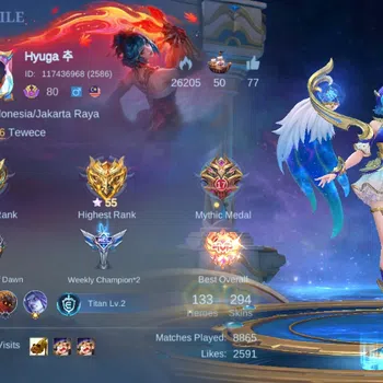 Mobile Legends: Bang Bang Accounts Others Global|Skin 294|Renowned|KOF Karina,LBox Eudora+Ruby,Collector Natalia,STAR