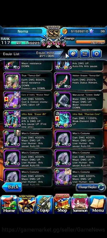 Grand Summoners Accounts Global|Rank 117|24 Ascend 11 TW(Roy,Touma,Isliid,C image 13
